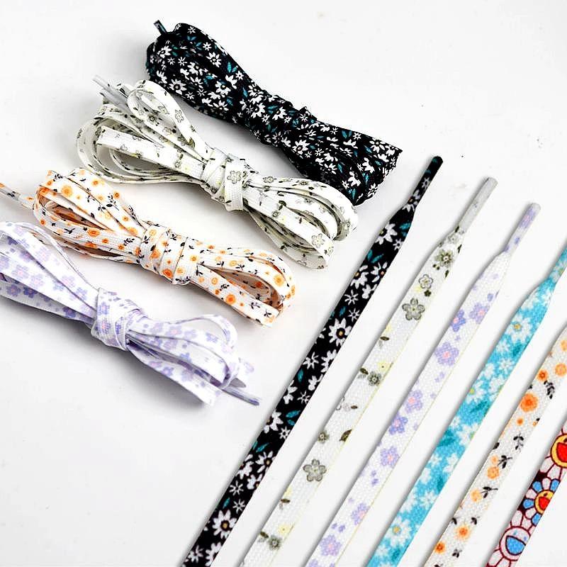1 Pair Flat Shoes Printed Shoelaces Little White Shoes Shoelace Canvas Shoes Casual Shoelaces Length 80/100/120/140/160cm