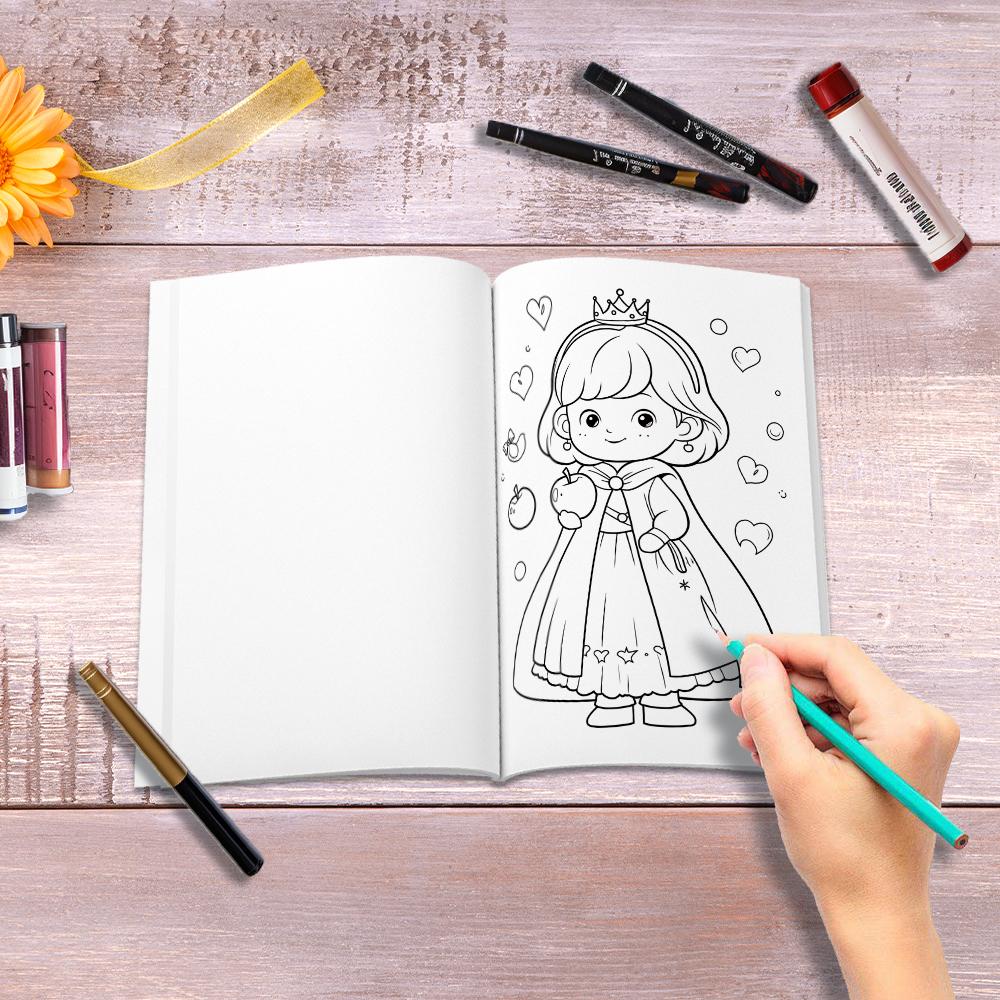1 шт., Книжка-раскраска «Принцесса», Книжка-раскраска для подростков, 30 различных узоров, плотная бумага 100 г/м², снимает стресс, подарок на день рождения