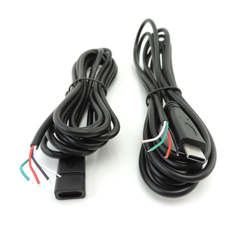 2 метра 2pin 4pin core Type-C Male Female diy удлинитель питания ремонтный провод USB 2.0 кабель зарядное устройство разъем разъем линия передачи данных
