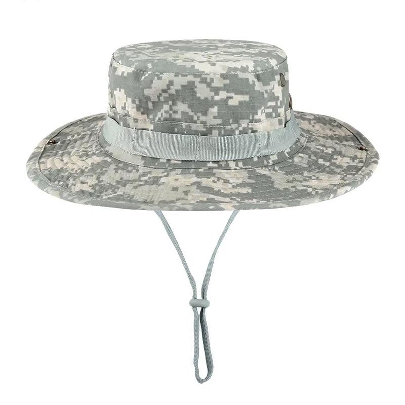 Men's Camouflage Boonie Hat - Tactical Sun Protection for Outdoor Hiking & Fishing