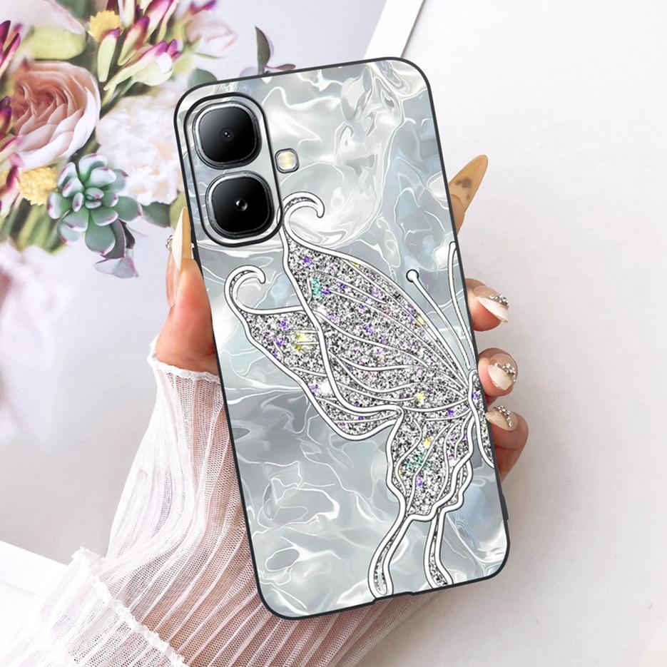 For Infinix Smart 20 Case X6840 X6840B Luxury Bow Flowers Painted Cover Soft Silicone Case For Infinix Smart 20 Smart20 4G Shell