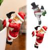 Santa Claus Ornament Resin Decorative Figurine Playful Leaning Pose Flower Pot Statue with Bright Red White Colors Christmas Decor