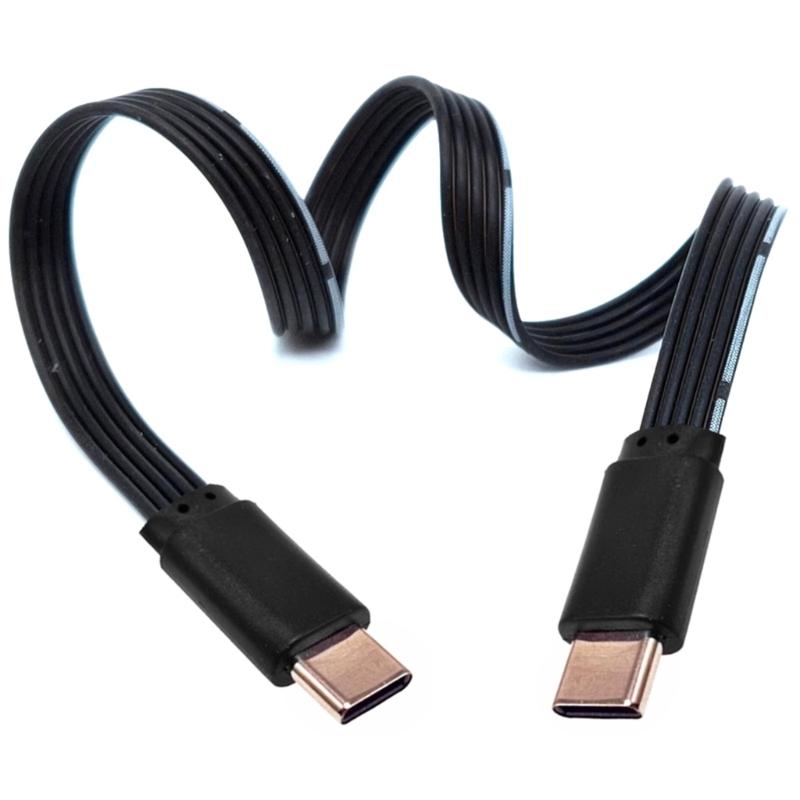 Гибкий плоский USB-C кабель FPC, изогнутый под углом 90 градусов, 45 Вт PD-зарядка, скорость 480 Мбит/с, подходит для игровых консолей, FPV-устройств