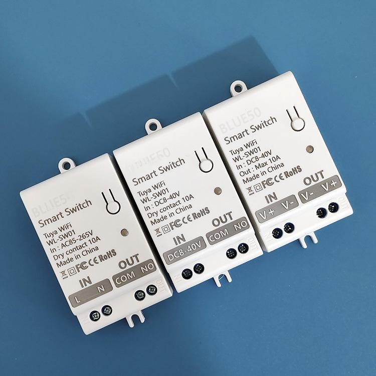 Умный коммутатор Tuya WiFi: Постоянное напряжение 12 В/24 В с WiFi и пультом дистанционного управления 433 для управления дверным замком или освещением
