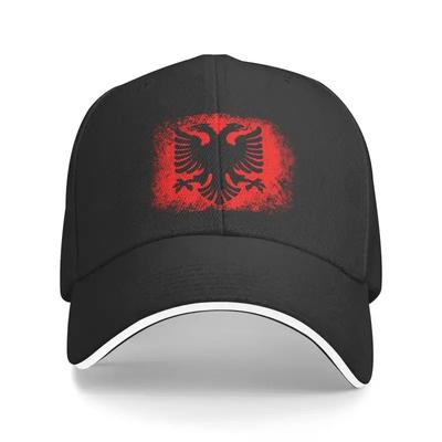 Индивидуальная бейсболка с флагом Албании, унисекс, женская, регулируемая, герб с албанским орлом, папина шляпа, для улицы