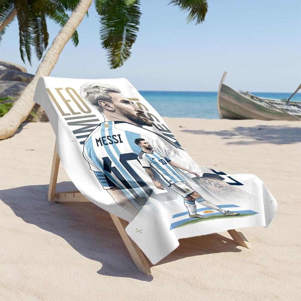 Football Messi Beach Towel Quick-Dry Soft Microfiber Comfortable Lightweight
