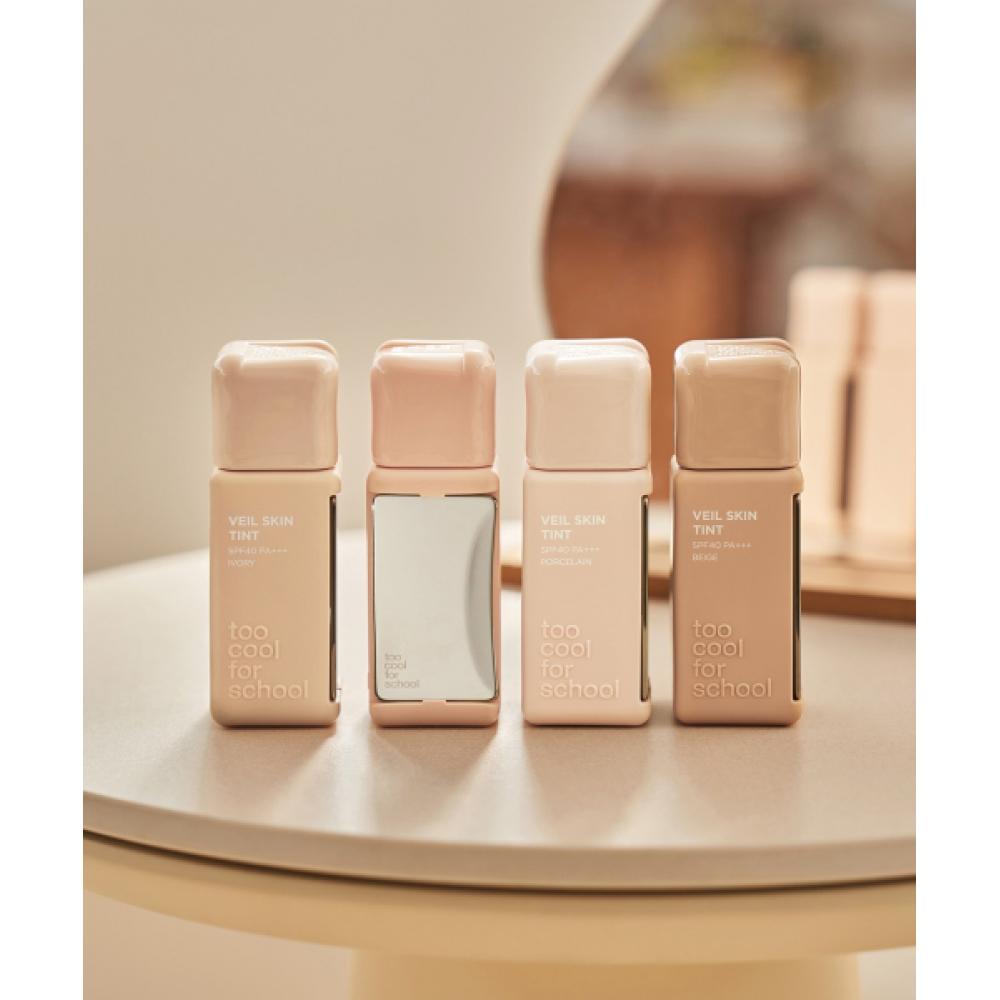 Too Cool For School [2 шт.] Тональный крем Veil Skin Tint + Палетка с зеркалом и пуховкой