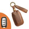 Genuine Leather Retro Key Cover for Chrysler 300C - Handmade Protective Shell with Buckle