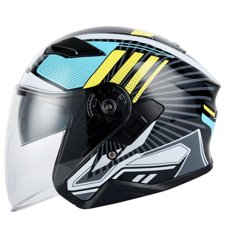 Bluetooth Motorcycle Half Helmet 3C Certified Dual Lens Men Women All Season