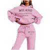 Новый трендовый женский комплект из флисовой толстовки MILANO (европейский и американский стиль) большого размера, новая модная женская толстовка с принтом букв