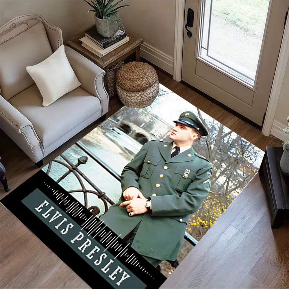 Elvis Presley Legend Area Rug Perfect for Study room Entryway Kitchen Balcony Antislip Carpet Anime Office Decor Birthday/Christmas Gift