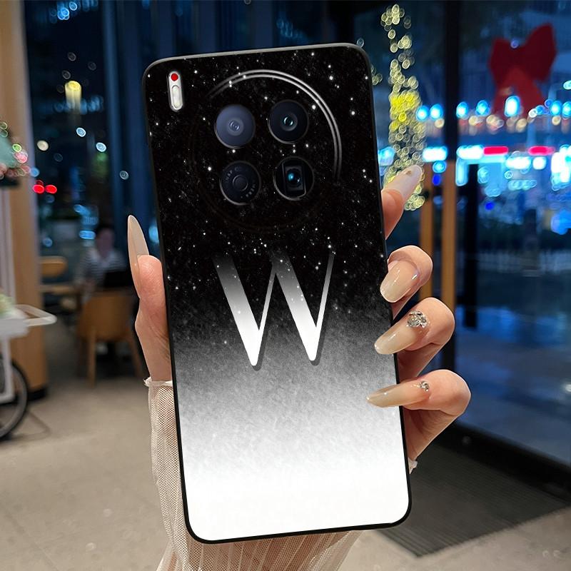 Чехол для Tecno Camon 40 Premier 5G Новый с буквой и цветком Сияющее звездное небо Мягкий силикон Черная задняя панель Защита от царапин