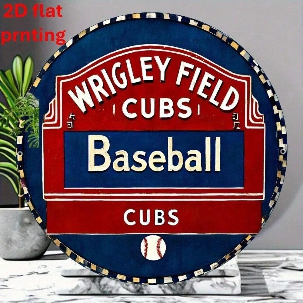Винтажная жестяная табличка Chicago Baseball 8x8 дюймов Ретро Алюминиевый Декор Стены Спортивный Бар Мужская Берлога Рустикальная Металлическая Табличка