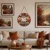 Ghost Welcome Sign Kit Halloween Faux Pearl Door Kit, Skull Skeleton Cat Decorative Painting Crafts Handmade Arts for Wall Decoration