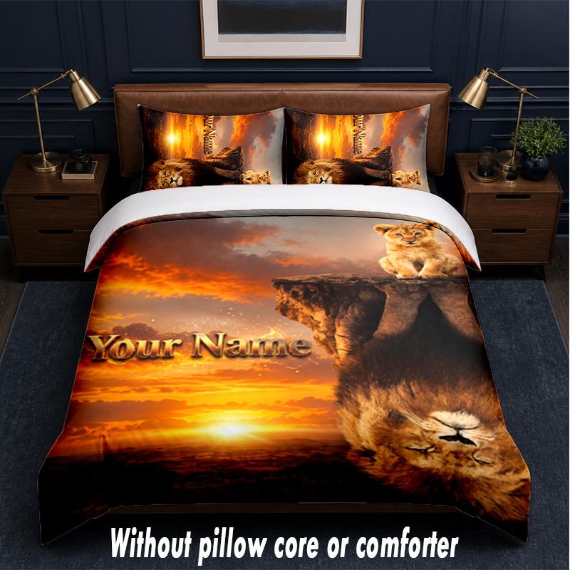 Other Similar Designs Theme Custom Text Or Name 3Pcs Bedding Set,1 Flat Sheet & 2 Pillowcases Personalized Home Bedding