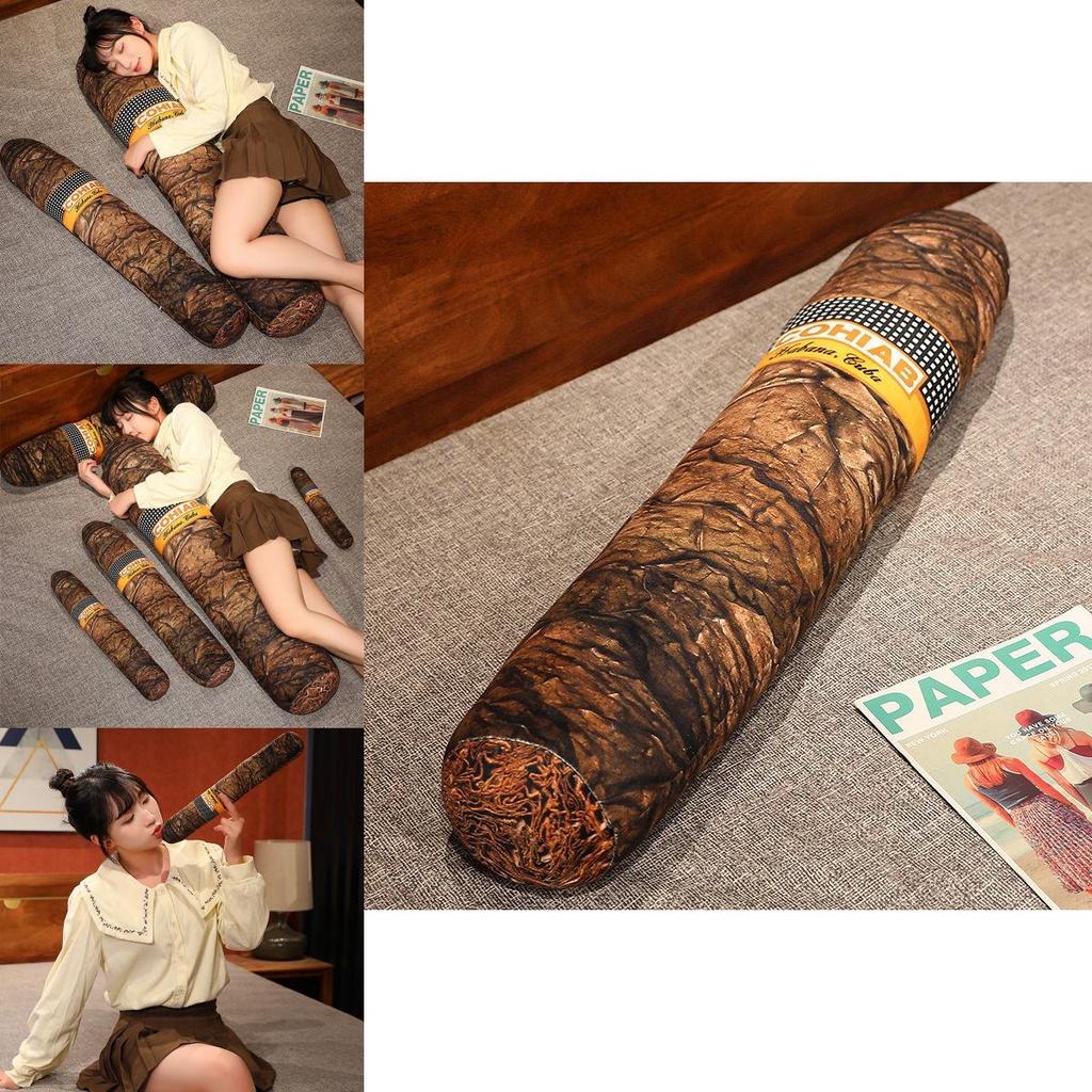 Premium Faux Cigar Cushion Decor Plush Toy For Sleeping And Leg Support 35cm Tall