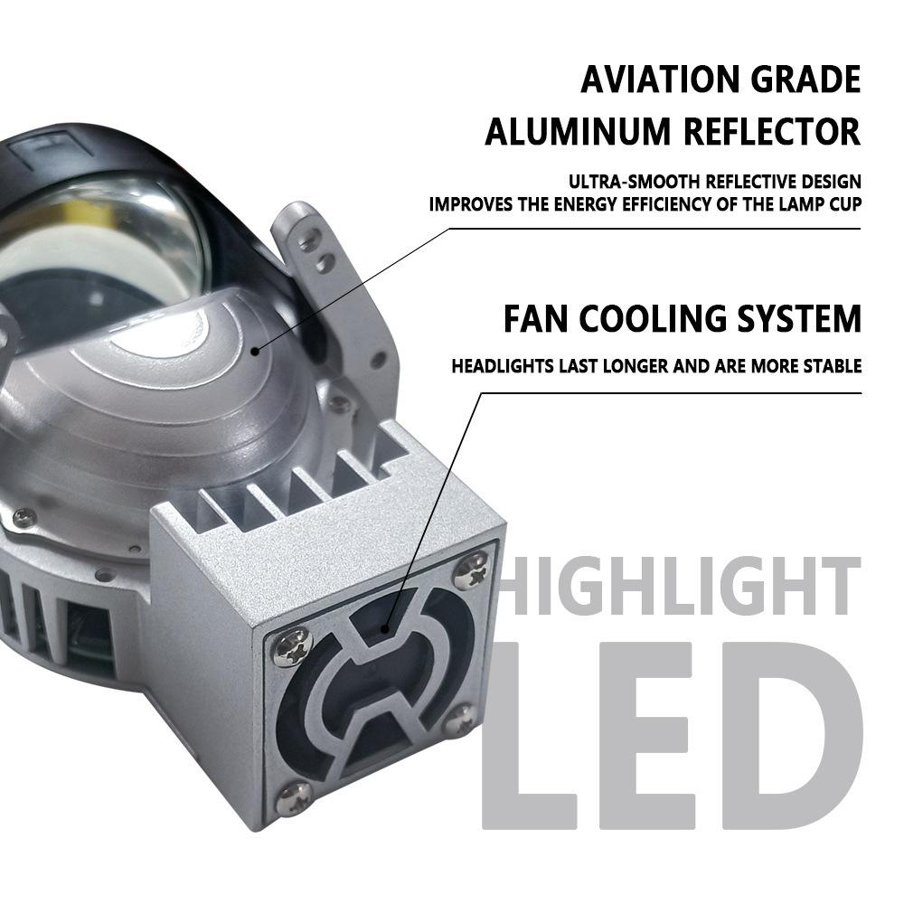 1Pcs Ultra-Bright Led Car Double Lens Headlight High Power 60W Double Light Cup Condenser Light Hella 5 Modified Light