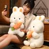 Adorable Cartoon Rabbit Plush Toy Stuffed Animal Carrot Bunny Doll for Kids Birthday Gift