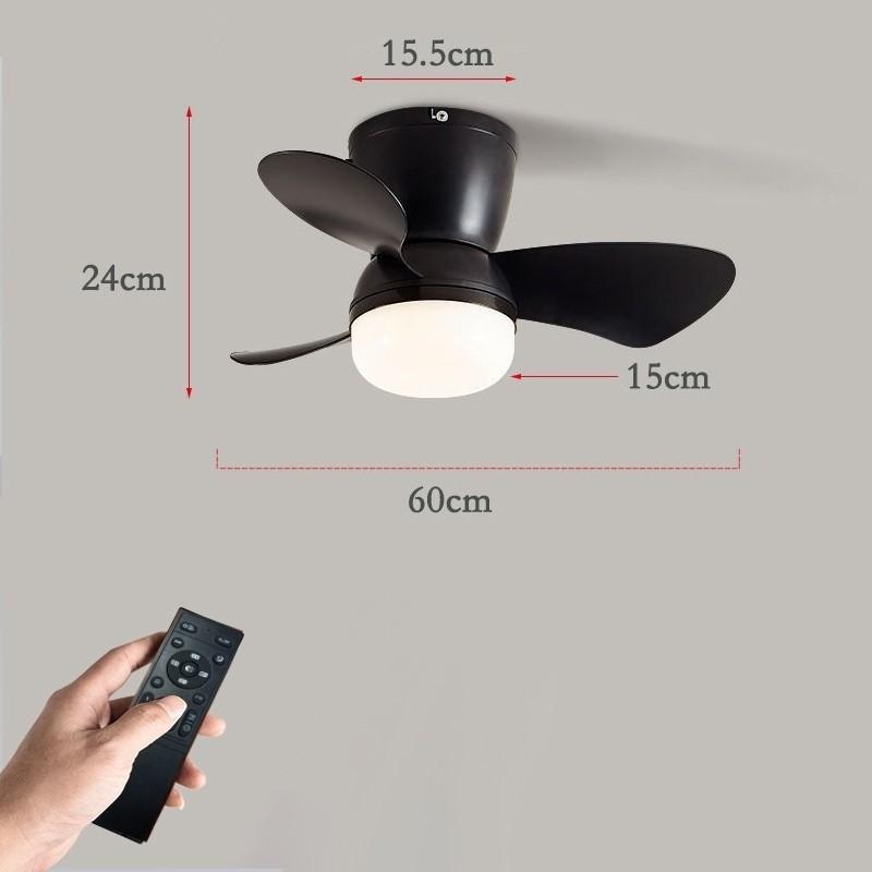 Household Frequency Conversion Ceiling Fan Light Kitchen Bedroom 3 Colors Light Adjustable Electric Ceiling Fan Lamp