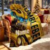 Custom Name Personalized Bumblebee Print Blanket, Home Decor, Bedroom, Sofa, Camping, Couch, Gifts for Birthday Christmas