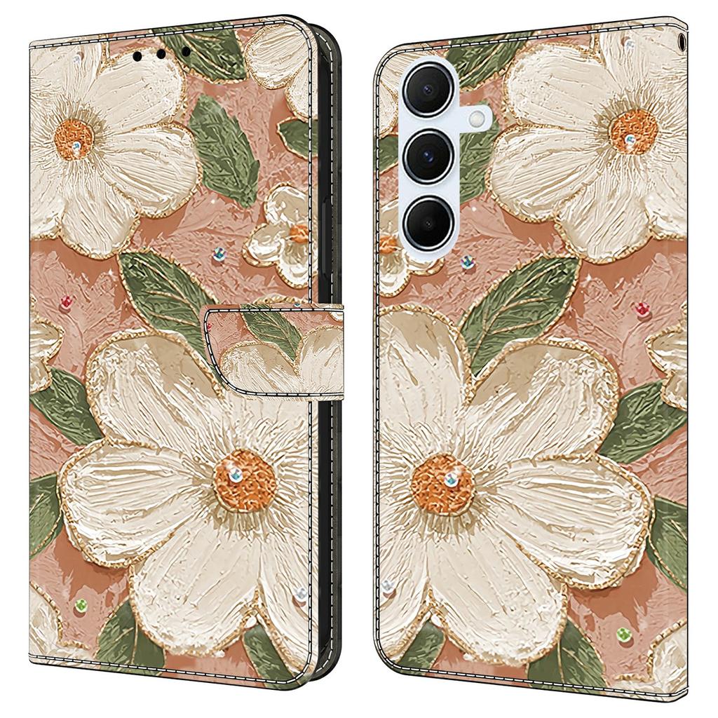 Чехол для Samsung Galaxy A16 5G/4G с печатью узора, противоударный кожаный чехол-книжка с кошельком для телефона