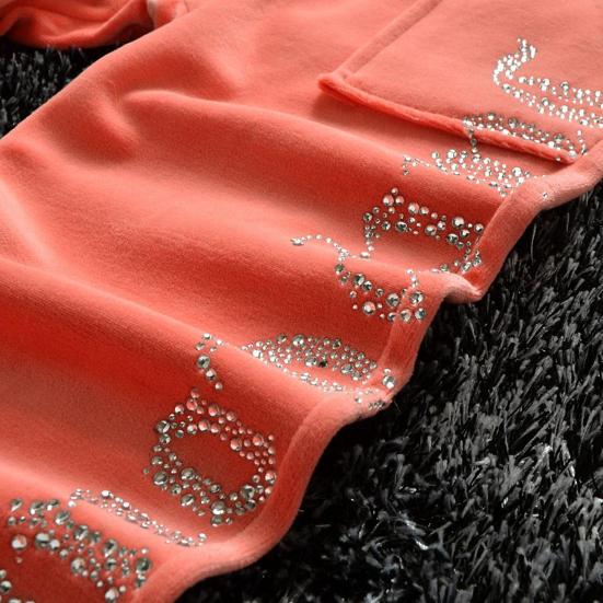 2 шт./компл. женский спортивный костюм осень-зима мода буквенная корона со стразами с длинными рукавами куртка с капюшоном пальто топ на шнурке на талии длинные брюки брюки