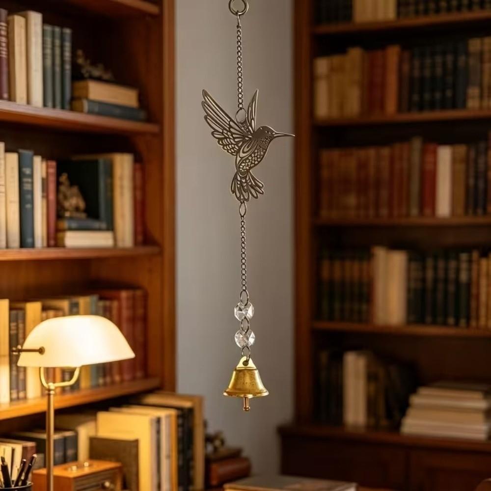 Zinc Zinc Alloy Hummingbird Metal Wind Chime Animal Shape Hummingbird Wall Ornament  Outdoor Garden