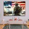 1 military-themed polyester piece - soldier and helicopter design, with the American flag, party background, military decoration