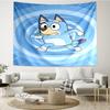 Bluey Print Tapestry, Backdrop, Easy Setup, Ideal for Bedroom, Office & Living Room, with Aesthetic Wall Hanging Decor.