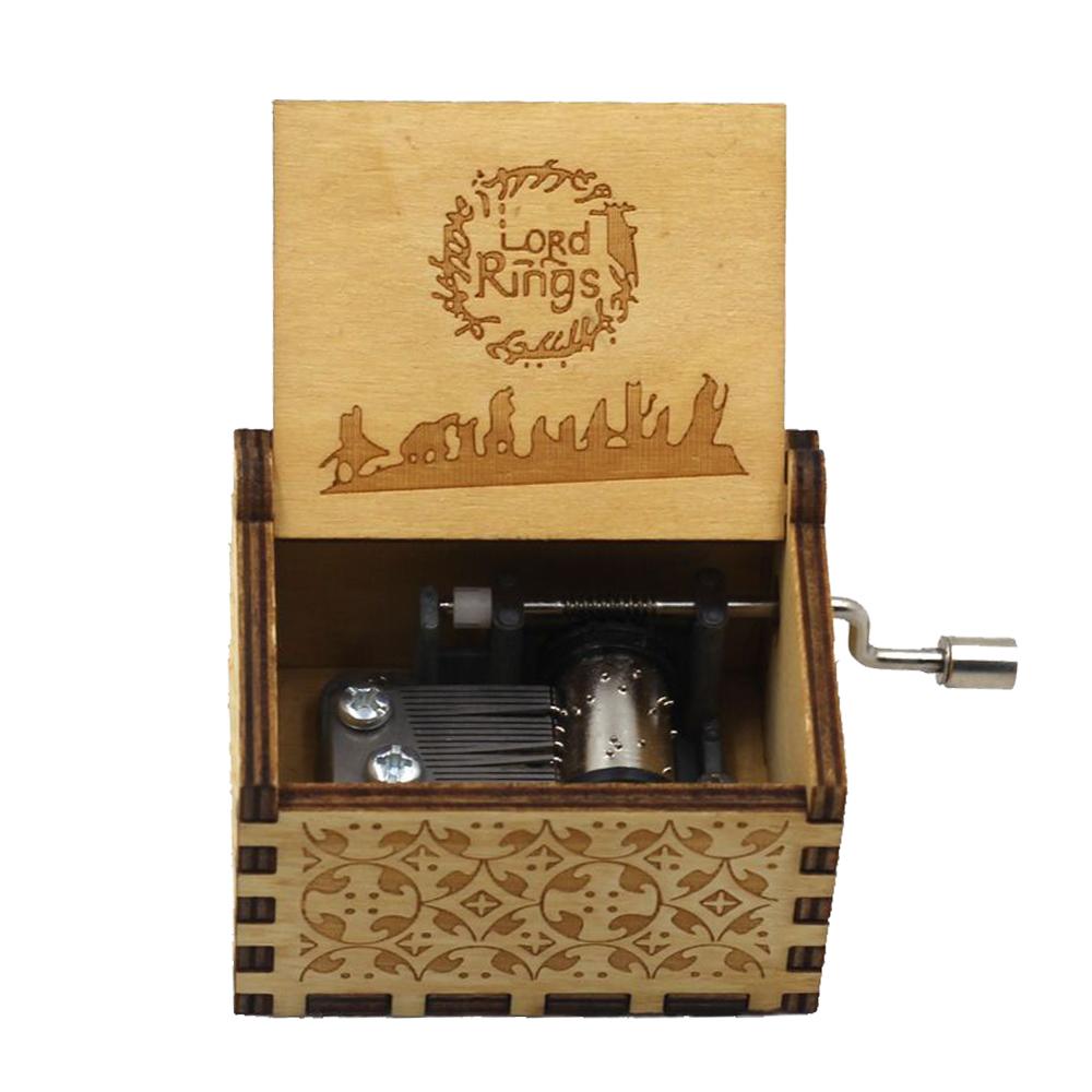 Wooden Hand Cranked Music Box You Are My Sunshine Can't Help Falling in Love Valentine's Day To Christmas Birthday Gift 3