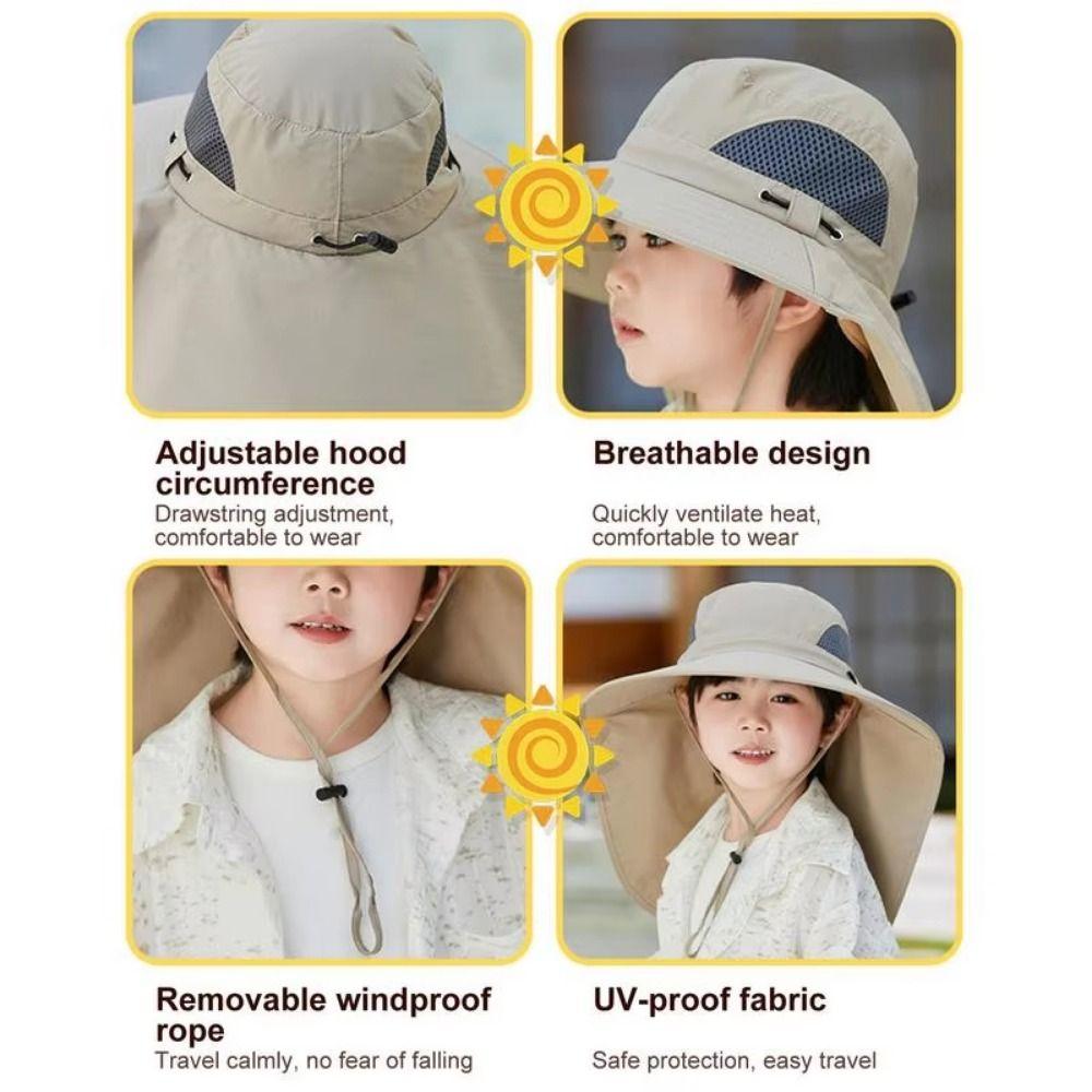 USB Charging Children's Solar Fan Hat Waterproof Sunshade Fan Cap Portable Summer Cooling Hat  Boys