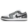 Air Jordan 1 Амортизация Нескользящая Износостойкая Низкие Винтажные Баскетбольные Кроссовки Унисекс Серый Белый 553558-152(Команда56-)