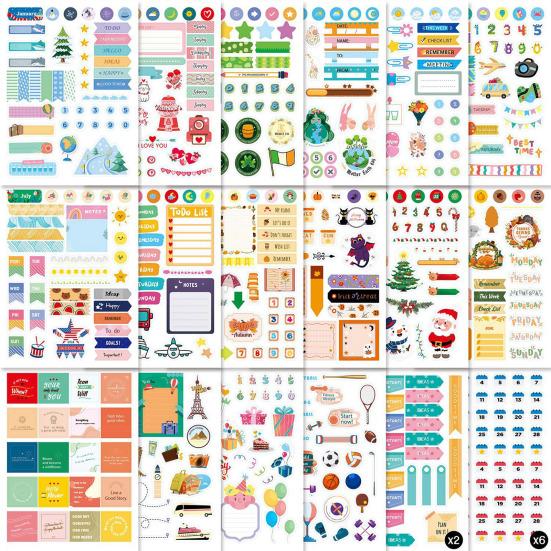 1 Set Annual Planner Stickers Set Seasonal Program Stickers Aesthetic Inspirational Holiday Wellness Stickers Calendar Journaling Accessories