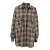American classic plaid polyester cotton lapel loose casual shirt 1116 European and American autumn fashion new women's cardigan