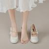 Family Season High Heels Women 'S Mary Shoes New Spring And Summer Bow Thick Shallow Mouth Single