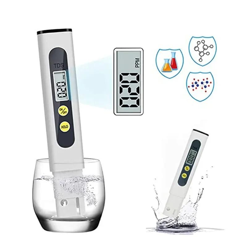 Цифровой TDS-метр 0-9990ppm Тестер качества воды Быстрый анализатор-монитор Фильтр Для питьевой воды Аквариума Гидропоники