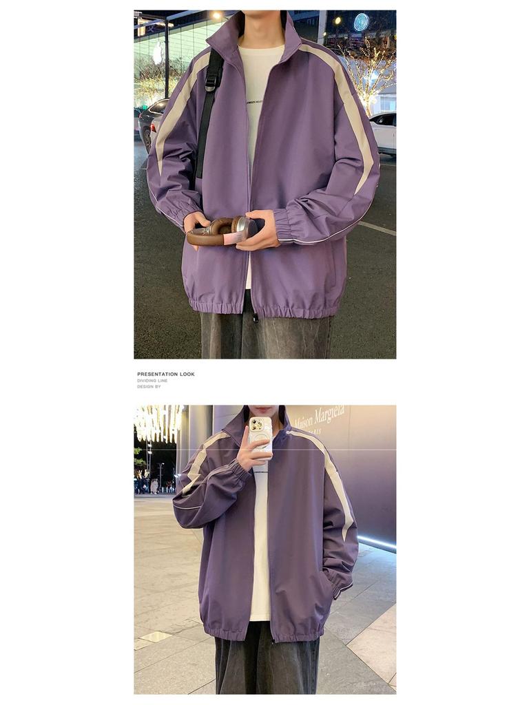 Мужская куртка-коуч со стойкой: Модная молодежная повседневная спортивная куртка весна/осень 2025