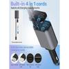 Retractable Car Charger - 4-in-1 Fast Charger with Dual USB Ports & 2.6ft Cable Compatible with iPhone 15/14/13 Pro Max Galaxy S23/S24 – Compact & Mu