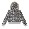 American Vintage Leopard Print Hooded Sweatshirt Loose Casual Cropped Cardigan Jacket Women