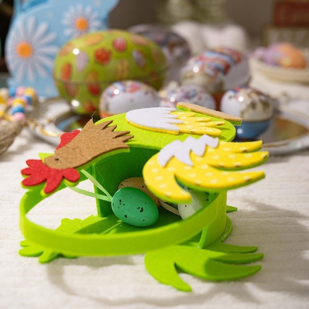 Мультяшный Петух Фетровый Цыпленок Корзина Вырезка Пасхальный Чехол для Хранения Петух Конфетница Свадебные Украшения