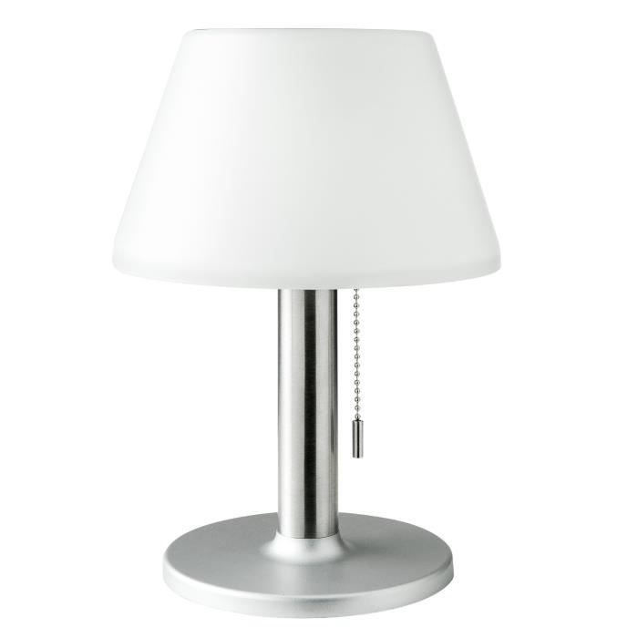 Lampe de table solaire G2 très éclairante - GALIX - 100 Lumens - Plastique et tube en inox