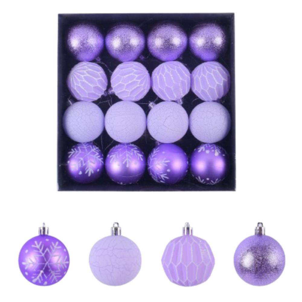 16pcs Shatterproof Christmas Painted Balls Pendant Plastic Merry Christmas Decor  Hotel Mall