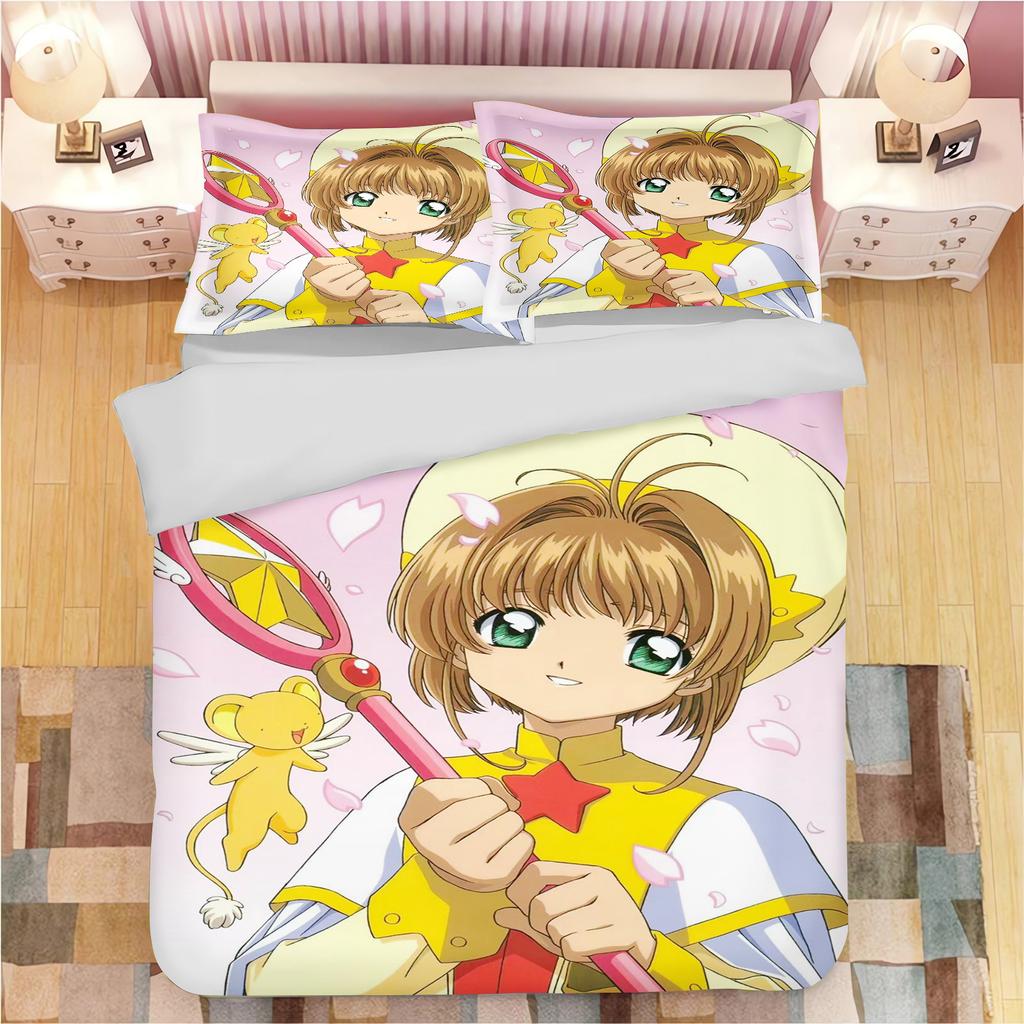 Аниме Наволочки с принтом Cardcaptor Sakura для взрослых и детей Пододеяльник Одеяло Домашняя мода Мальчики Девочки 3D Постельное белье