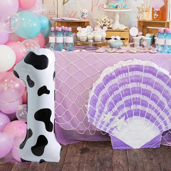 Воздушный шар с номером коровы, большой удобный складной детский день рождения, черно-белый узор, номер коровы