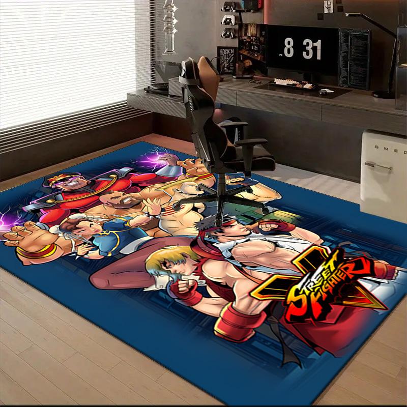 Game Fighter Energy Burst Rug for Living Room, Game Rooms, Office, Bedroom, Office Floor Mat Playful Design, fan gifts Christmas decor