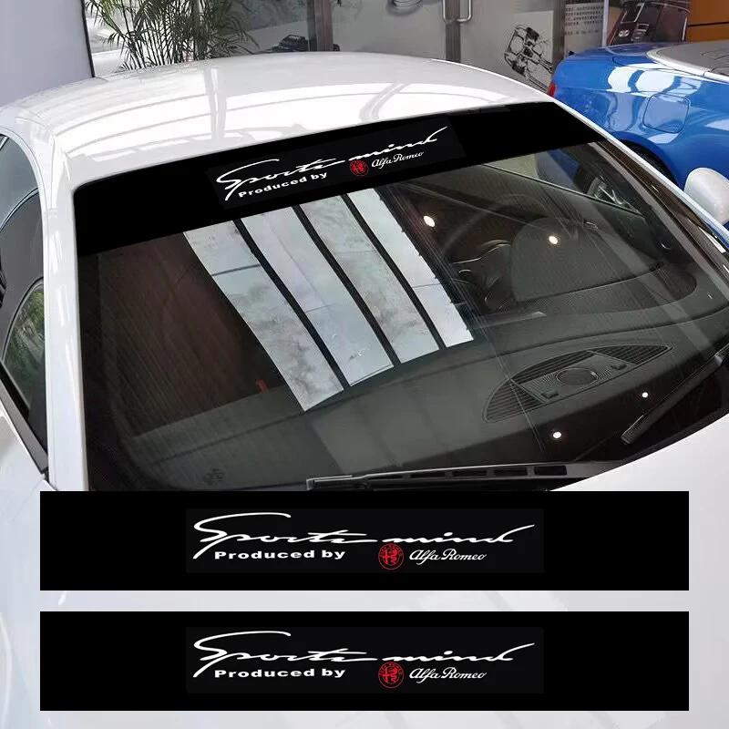 1pcs Car Front Windshield Decals Auto Accessories For Alfa Romeo 159 147 156 166 Giulietta Giulia Mito Stelvio Brera Spider khg156