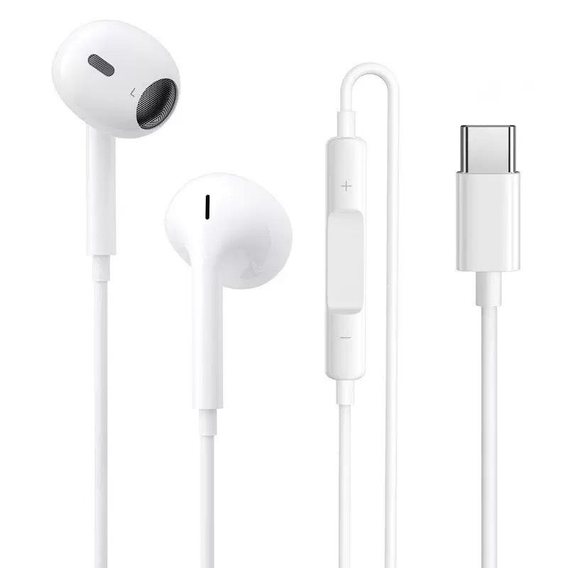 Wired Earbuds in-Ear 3.5mm Type-C Universal with Mic Noise Isolation for iPhone Android White