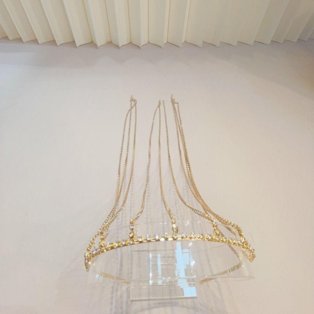 Reflection Rhinestones Tassel Headband Luxury Shiny Hair Accessories Wedding Party