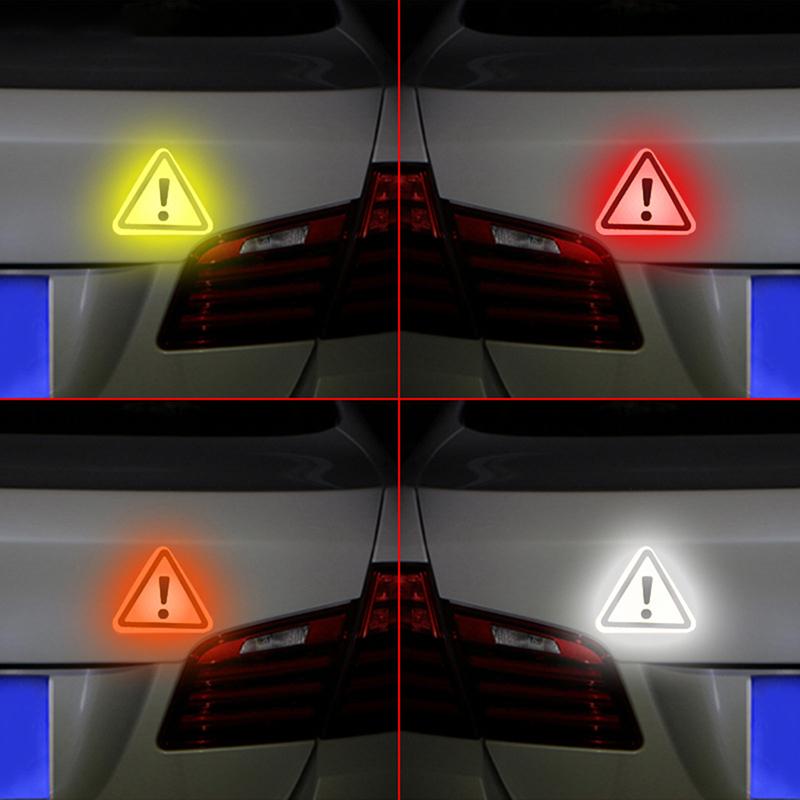 Triangle Exclamation Mark Reflective Warning Sign Car Sticker Night Driving Safety Reflective sticker for Car Anti-Collision