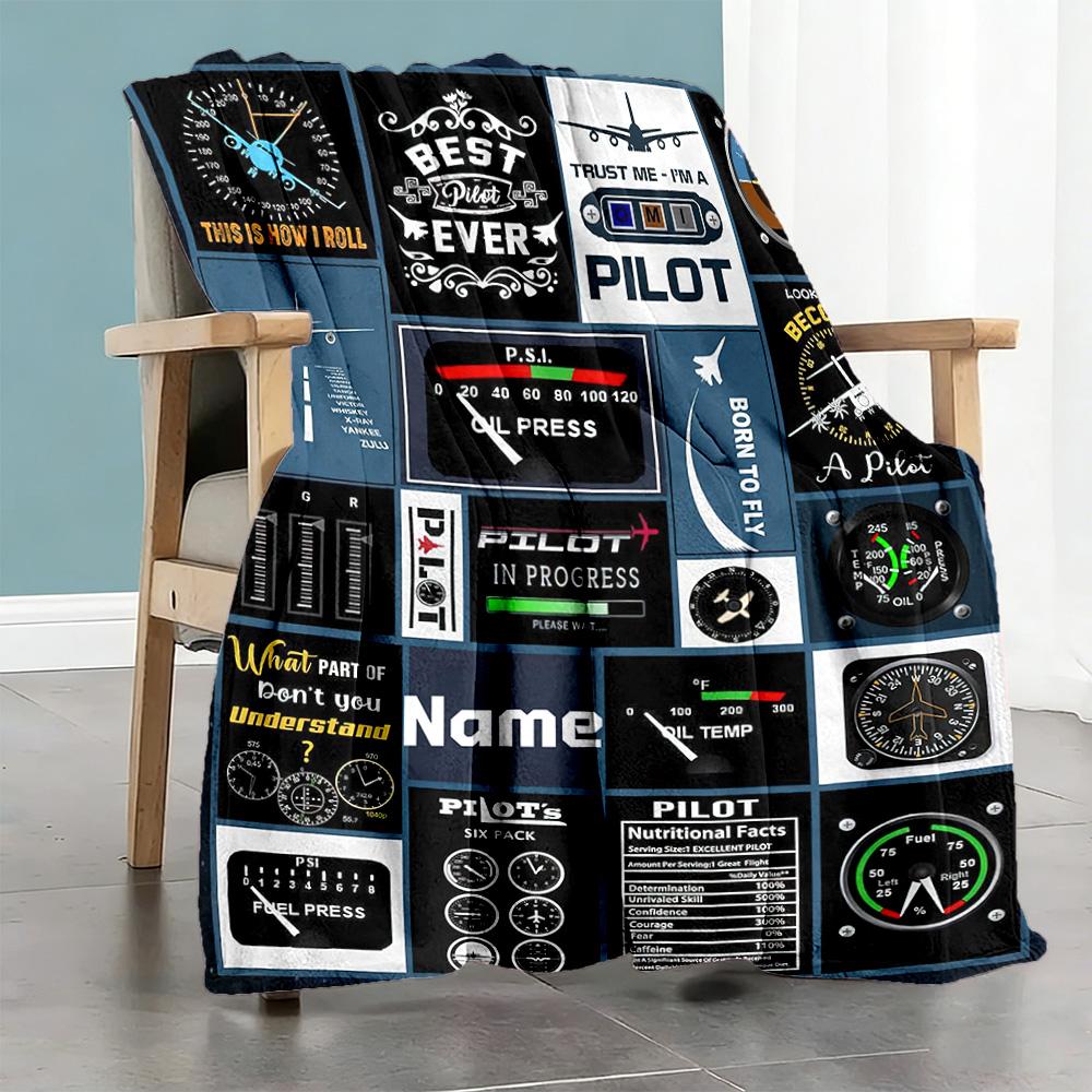 Dashboard Captain Gift Customize Your Name Blanket Gift Personalized Blanket Soft & Cozy Great for Bed Picnics Office Chair Seaside